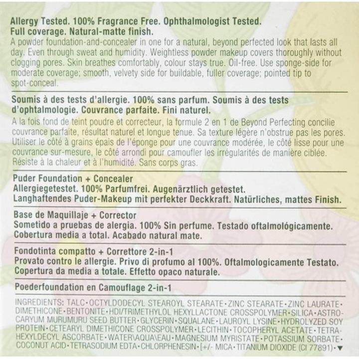 Nährwerte und Zutaten Clinique Beyond Perfecting Powder Foundation + Concealer (14 Vanilla)
