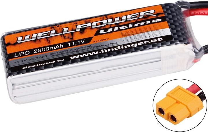 Produktbild Wellpower Lipo Akku Ultima 2800 mAh / 11,1 Volt 3S 35/70C CH5/8 XT-60 (11.10 V, 2800 mAh)