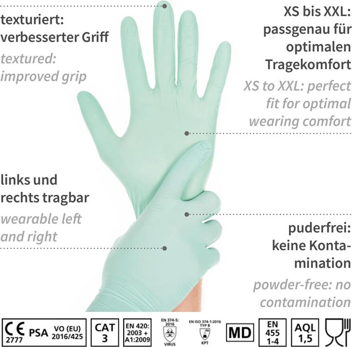 Produktbild Hygostar Nitrilhandschuhe SL Mintgrün L (L)