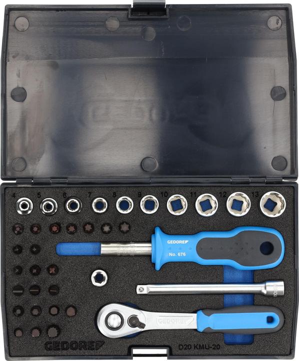 Produktbild Gedore D 20 KMU-20 Steckschlüssel-Satz 1/4" 37-teilig UD-IN-IS-PH-PZ-TX (1/4")
