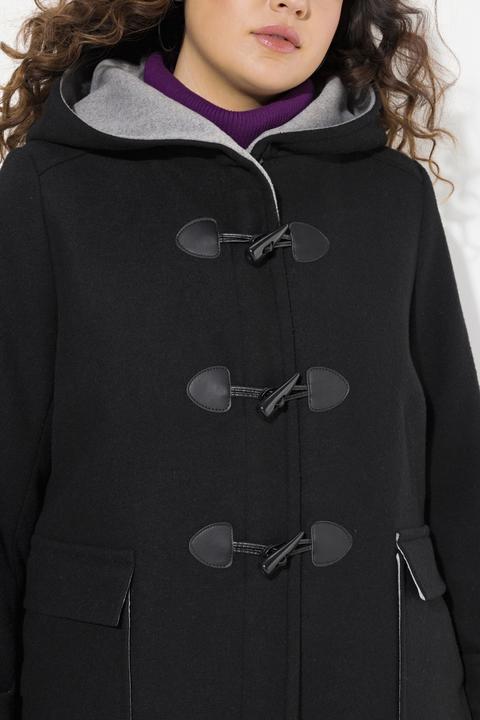 Produktbild Ulla Popken Dufflecoat, A-Linie, Wollmischung, Kapuze, Knebelknöpfe (42, 44)
