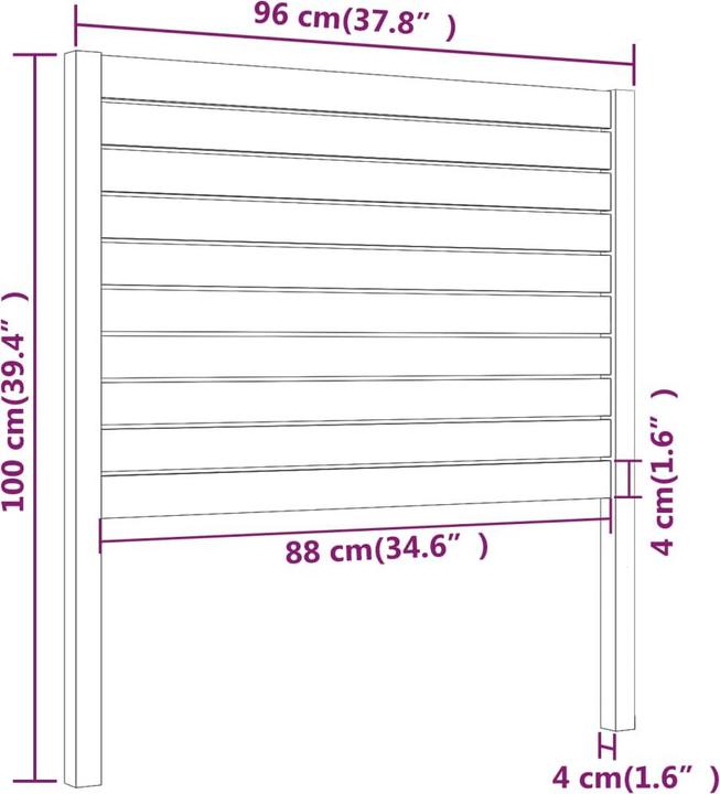 Image du produit vidaXL Kopfteil (96 x 4 x 100 cm)