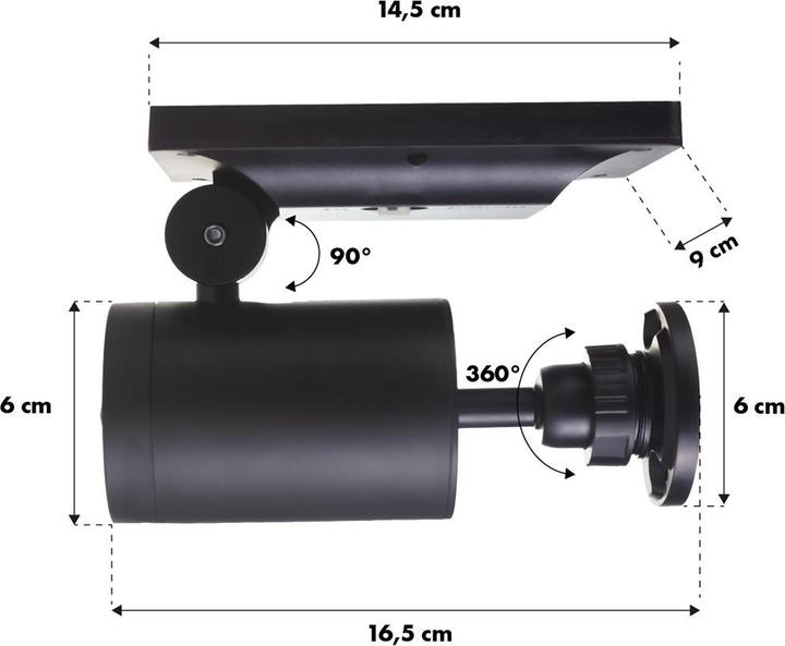 Immagine prodotto Maclean Kamera-Attrappe mit blinkendem LED-Licht SOL1801S Solarbetrieben Bewegungsmelder