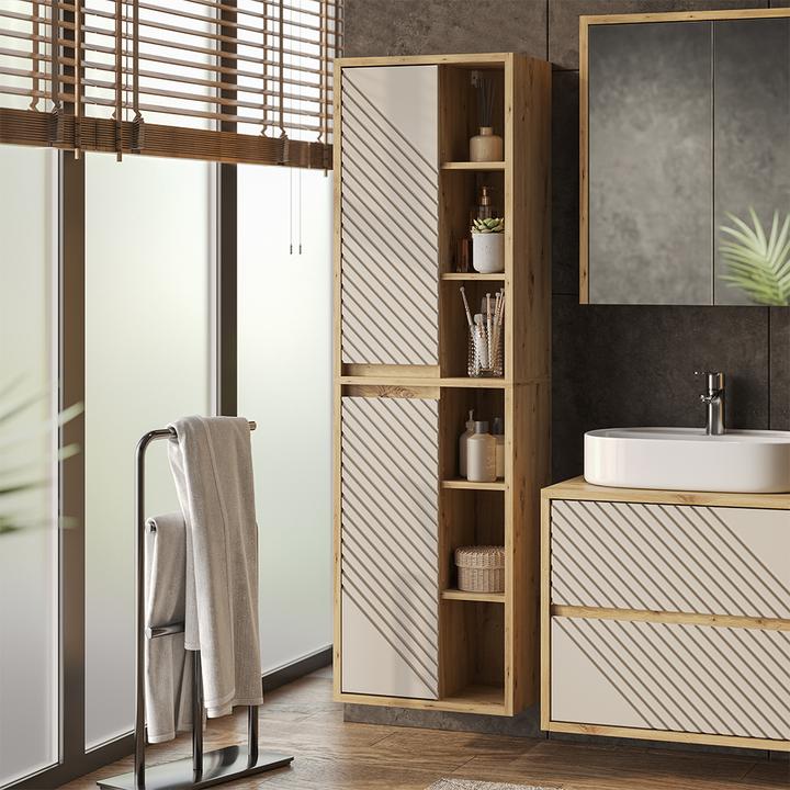 Produktbild Vicco Hochschrank Viola, Artisan-Eiche/Cashmere, 50.2 x 170 cm (50.20 x 33.10 x 170 cm)