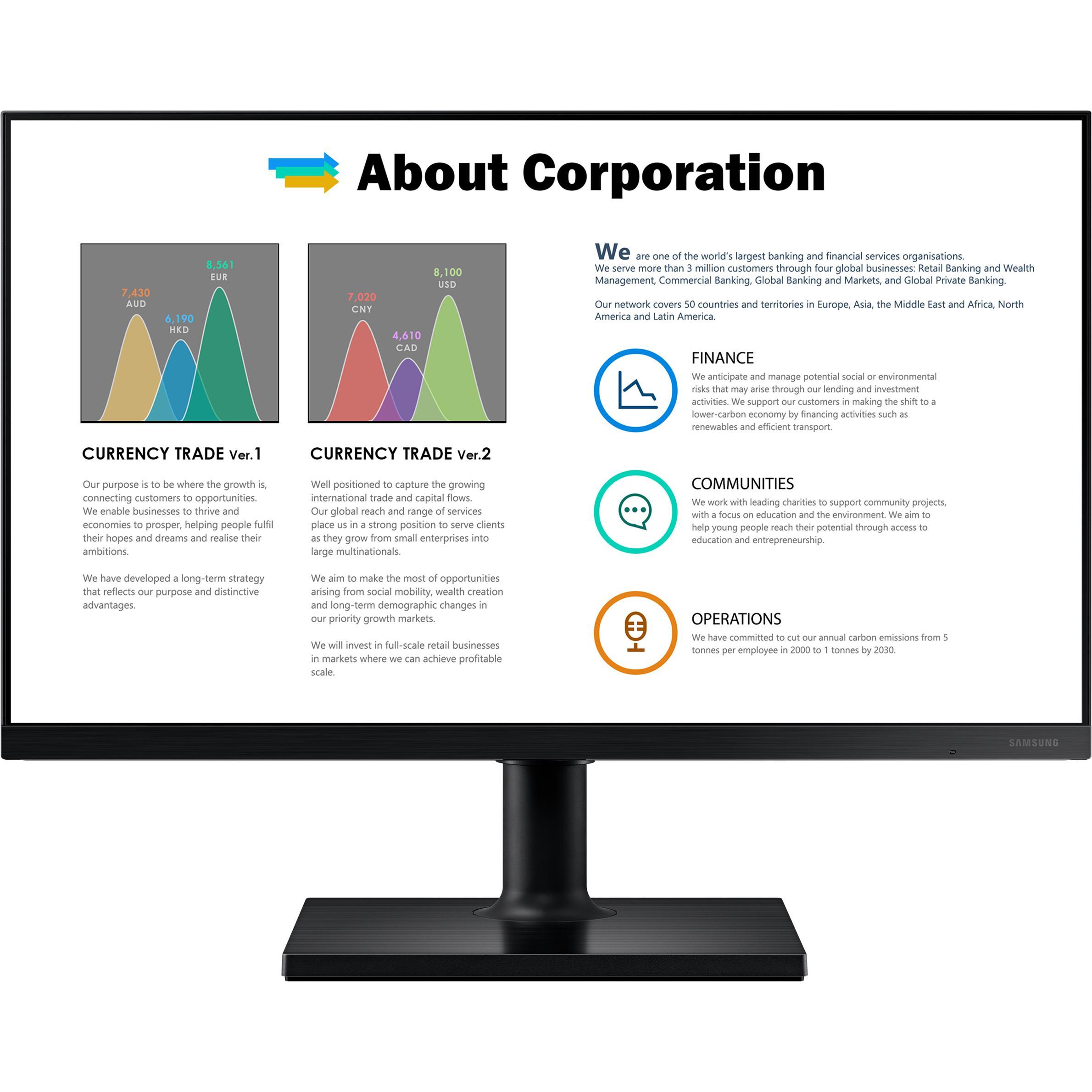 Samsung LF27T450FQRXEN (1920 x 1080 Pixel, 27"), Monitor, Schwarz