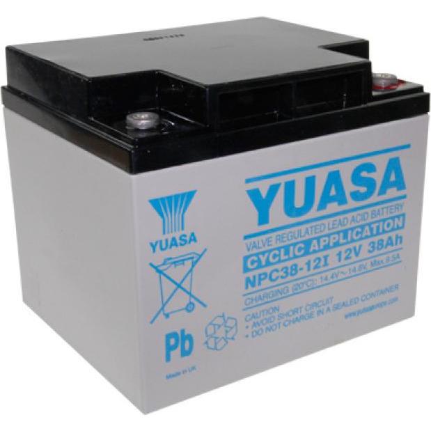 Yuasa, Fahrzeugbatterie, NPC38-12i Blei Akku mit M6 Schraubanschluss 12V, 38000mAh (12 V, 38 Ah)