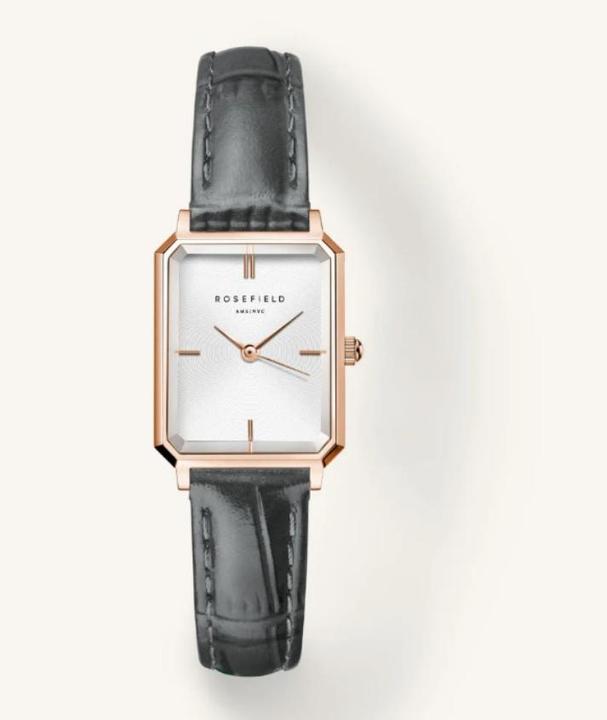 Image du produit Rosefield Montre Octagon XS White Grey Leather Rose Gold (Montre analogique, 19.50 mm)