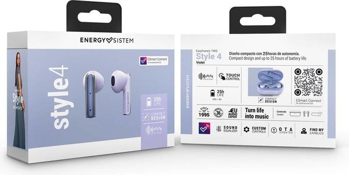 Image du produit Energy Sistem Écouteurs Style 4 True Wireless Violet (5 h, Sans fil)