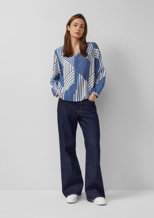 Immagine prodotto s.Oliver Bluse Viskosebluse mit Raffung und All-over-Print (46)