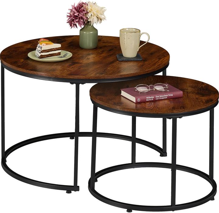 Actual product image Relaxdays 2-piece side table set