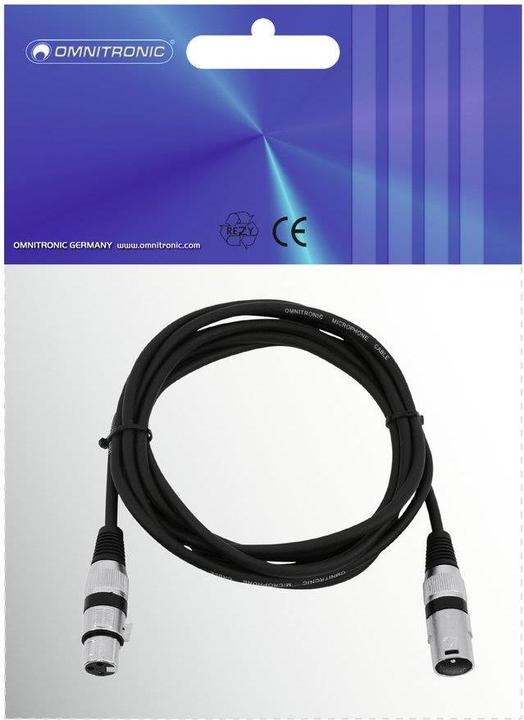 Actual product image Omnitronic XLR cable 3pin 0,5m sw (0.50 m, XLR)