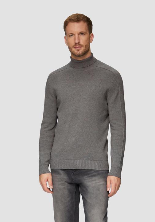 Produktbild s.Oliver Strickpullover Strukturierter Rollkragenpullover mit Naht-Details (L)