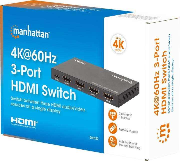 Actual product image Manhattan 3-Port HDMI-Switch