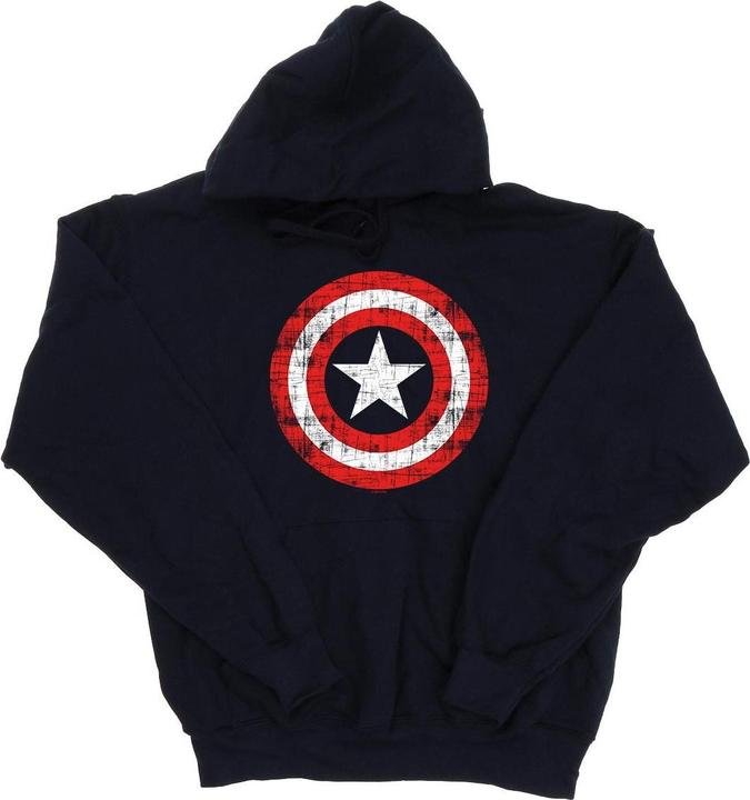 Produktbild Avengers Captain America Scratched Shield Kapuzenpullover (L)