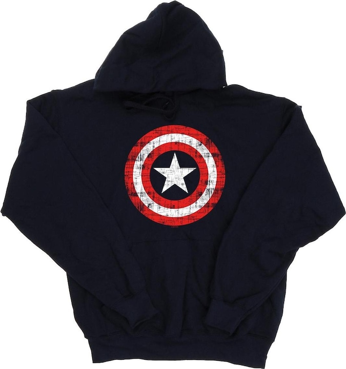 Image du produit - Sweat à capuche AVENGERS CAPTAIN AMERICA SCRATCHED SHIELD - Homme (L)