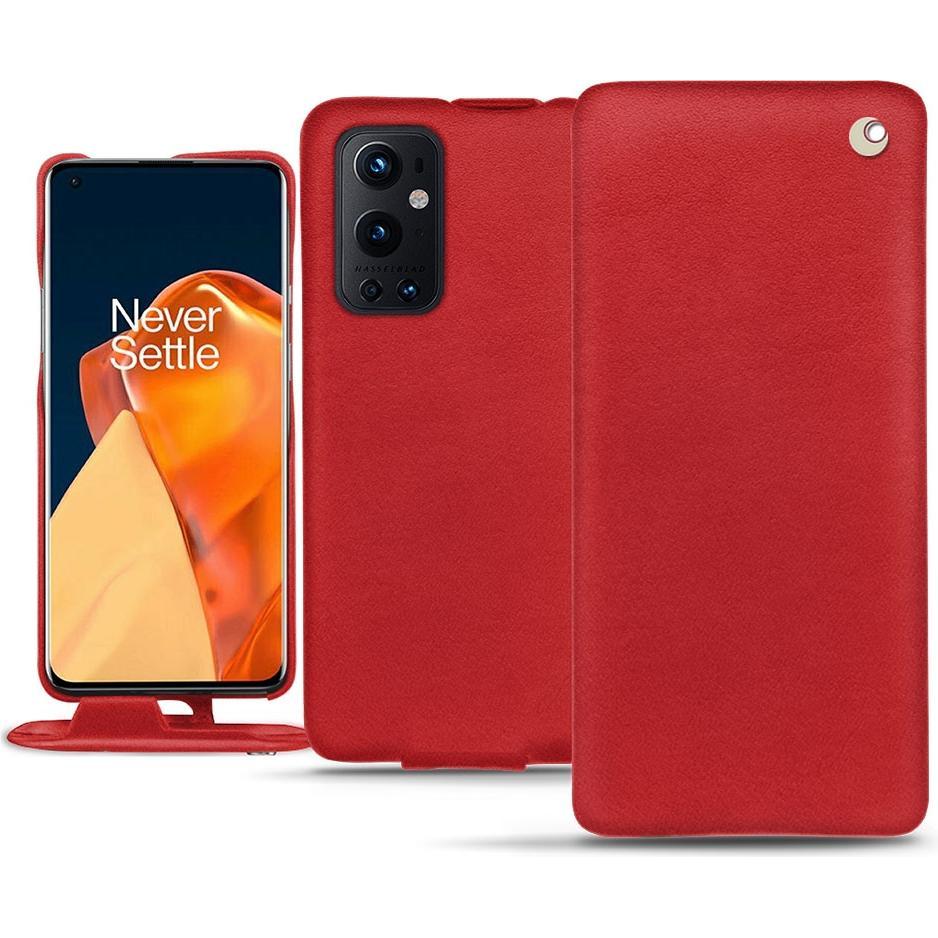 Noreve Lederschutzhülle vertikal (OnePlus 9 Pro), Smartphone Hülle, Rot