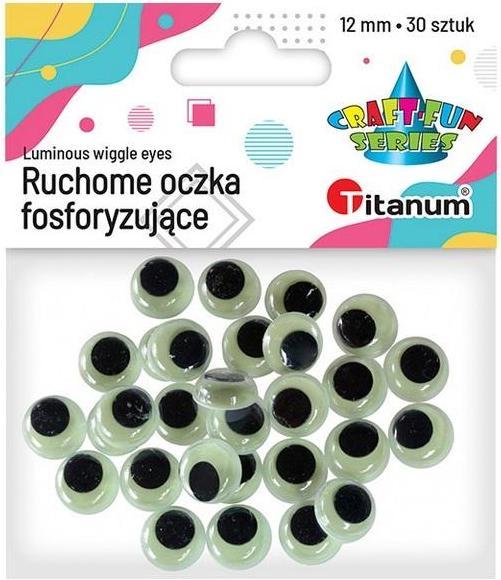 Produktbild Titanum Augen phosphoreszierend ohne Wimpern 12mm 30Stk