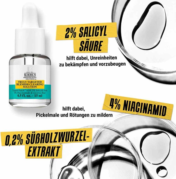 Immagine prodotto Kiehl's Soluzione schiarente per l'acne 15 ml (Panni pulizia, 15 ml)
