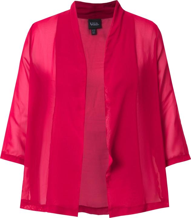 Immagine prodotto Ulla Popken Giacca di chiffon dal taglio oversize con collo a scialle e maniche a 3/4 (50, 52)