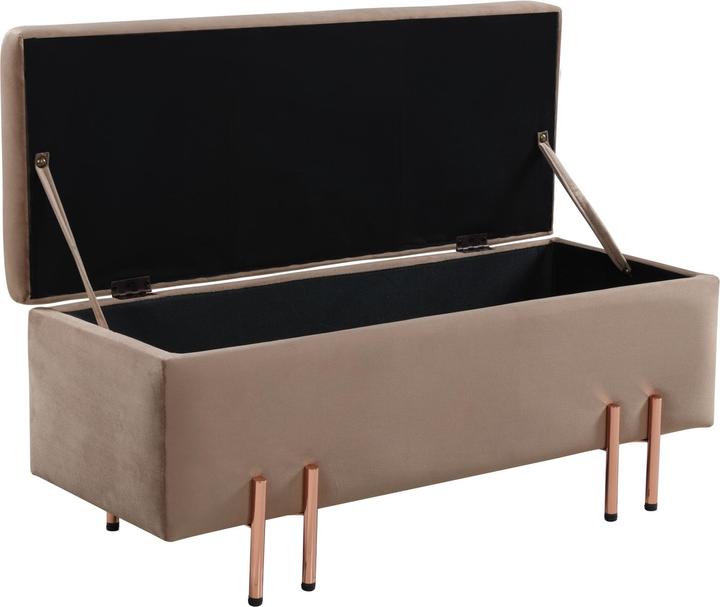 Produktbild En.Casa Sitztruhe Dals Samt 100x40x42 cm Braun (100 cm)