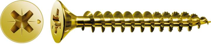 Produktbild Spax Senkkopf Bremsrippen Kreuzschlitz Z1 Vollgewinde Yellox (1000 Schrauben pro Stück)
