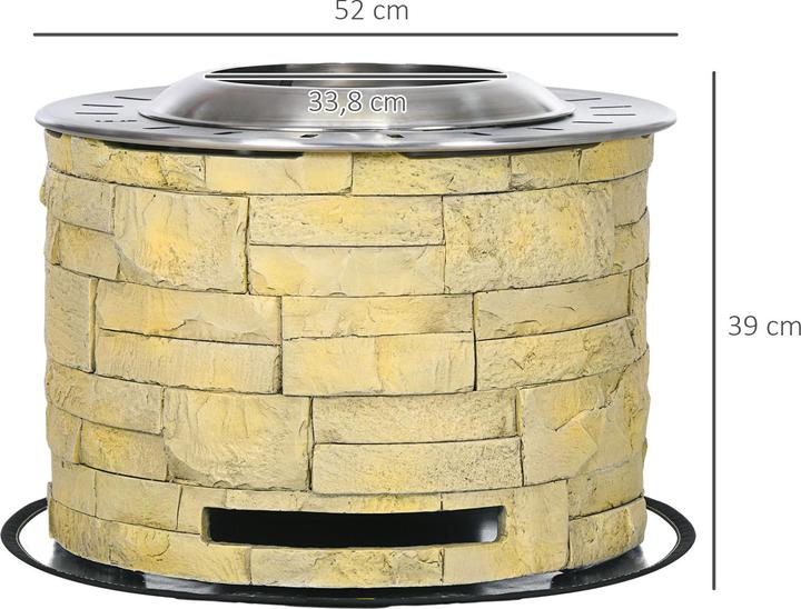 Produktbild Outsunny Feuerschale mit Bodenschutzmatte und Belüftungsöffnung am Boden (52 cm)