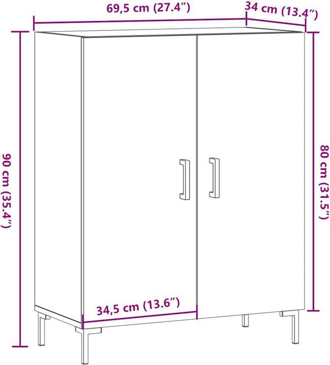 Image du produit vidaXL Sideboard (69.50 x 34 x 90 cm)
