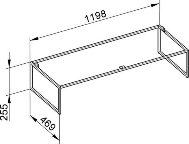 Actual product image Keuco Floor rack X-LINE 1200x250x470mm cashmere