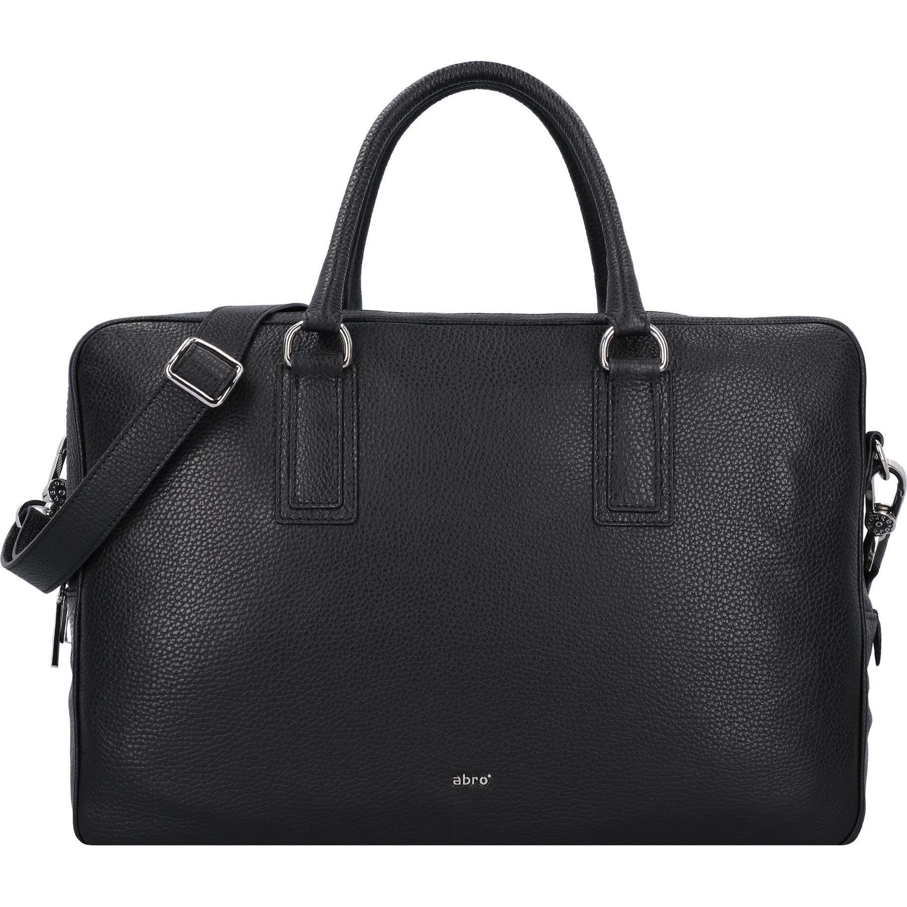 Abro, Handtasche, Adria Aktentasche Leder 40 cm, Schwarz