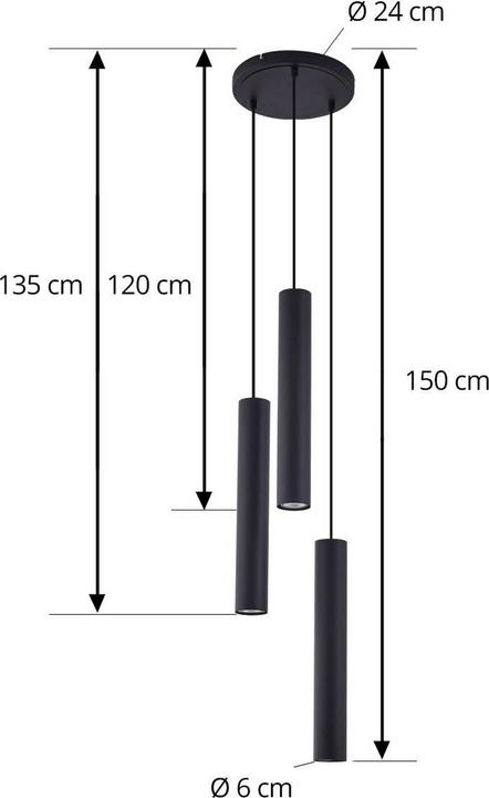 Produktbild Lindby Joffrey Cluster Pendelleuchte Black (GU10)