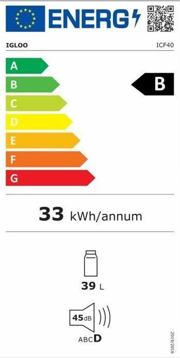 Energie-Label Igloo ICF 40 (39 l)