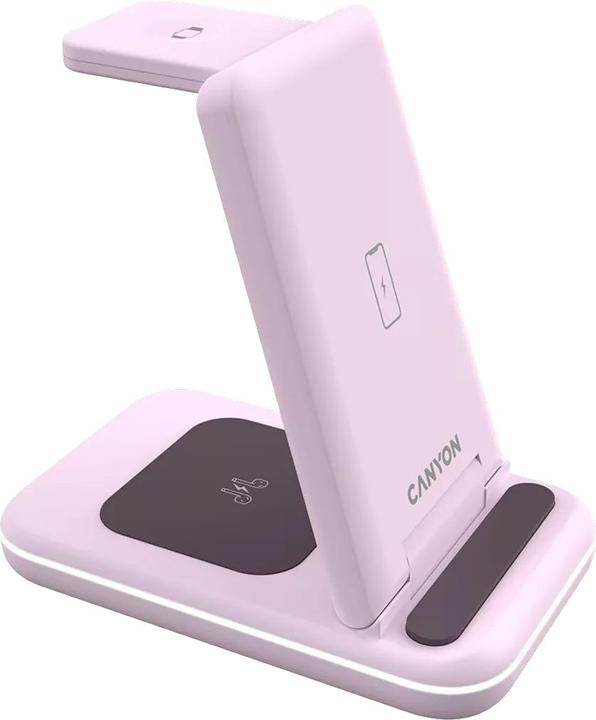 Image du produit Canyon WS-304, 3in1, station de recharge sans fil Qi pour 3 appareils en même temps, noir (15 W)