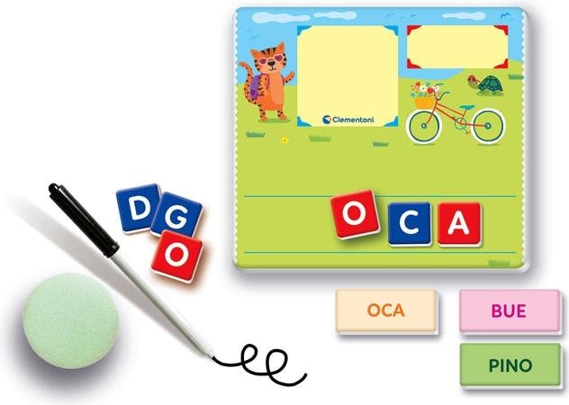 Produktbild Clementoni Sapientino Lerne Karten Alphabet und abwischbare Tafel, Lernen zu schreiben, Lernspiel (Italienisch)
