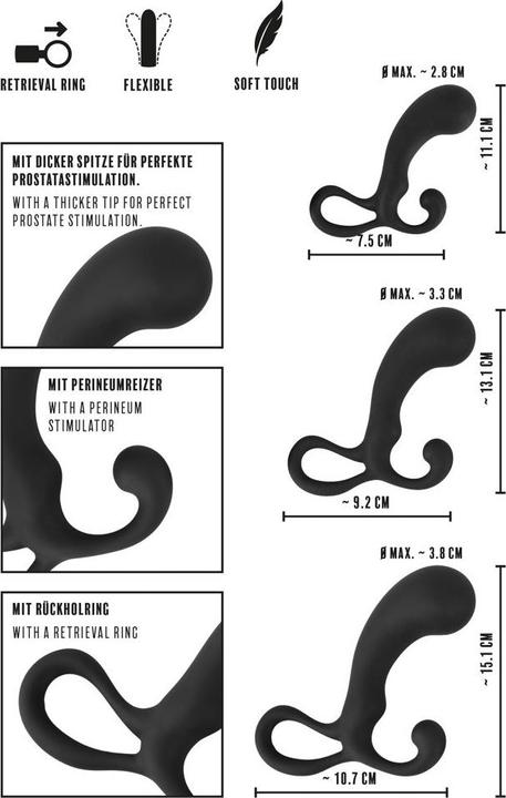 Actual product image Rebel 3-piece Prostate Plug Se