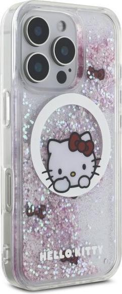Actual product image Hello Kitty HKHMP16LLSWKH iPhone 16 Pro 6.3" biały/white hardcase Liquid Glitter Sweet Kitty Bows (Apple iPhone 16 Pro)