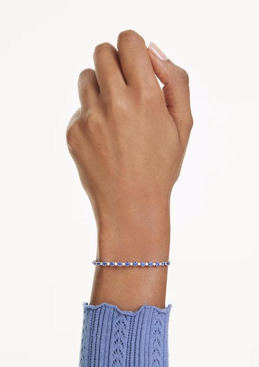Immagine prodotto Swarovski Matrix Tennis Armband Gemischte Rundschliffe Blau Rhodiniert (24 cm, Metallo Swarovski)