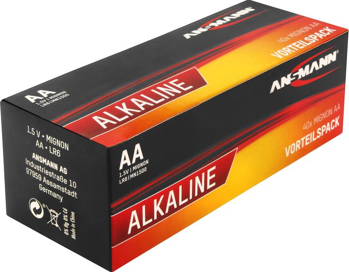 Actual product image Ansmann Alkaline Mignon (AA) batteries - 40 pieces (40 pcs., AA, 2800 mAh)