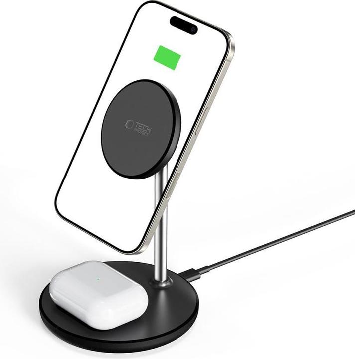 Actual product image Tech-Protect Stacja ÅadujÄ ca QI15W-A39 2w1 MagSafe - czarna (15 W)