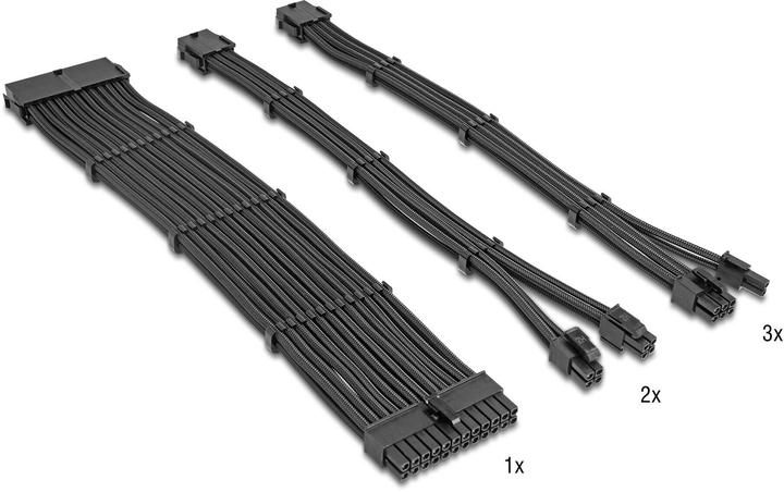 Produktbild Delock PSU Verlängerungskabel Set 30 cm 6-teilig Sleeved mit (30 cm)