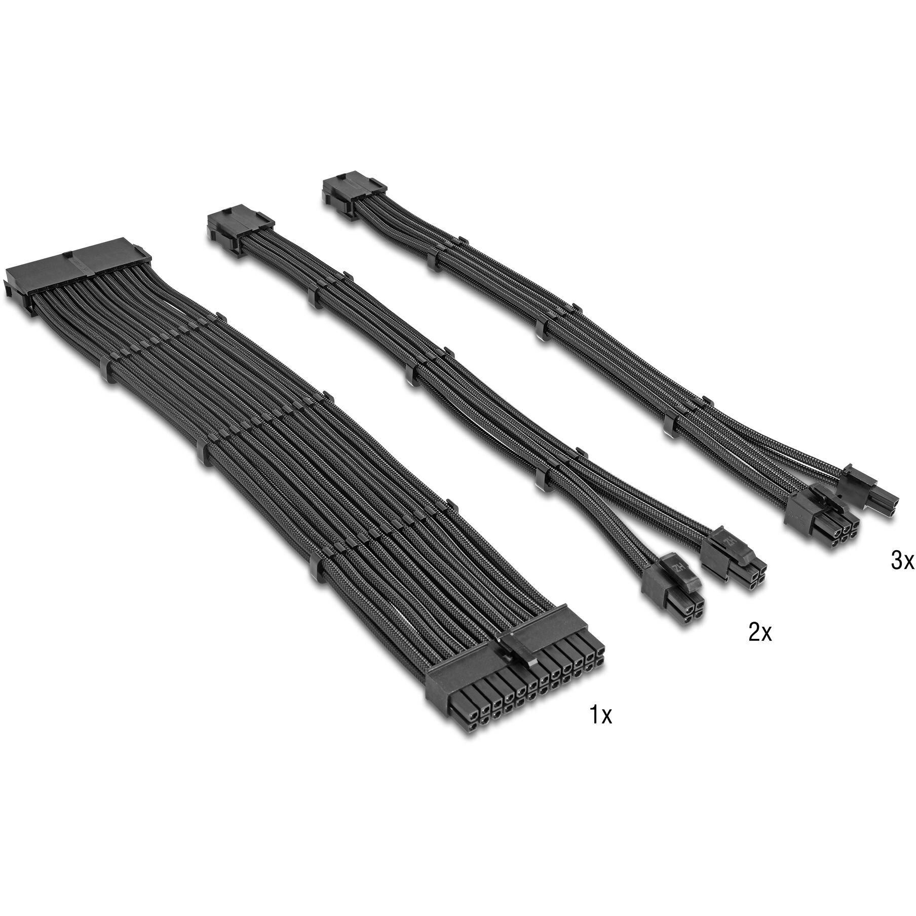 Delock PSU Verlängerungskabel Set 30 cm 6-teilig Sleeved mit, Cavo interno (PC)
