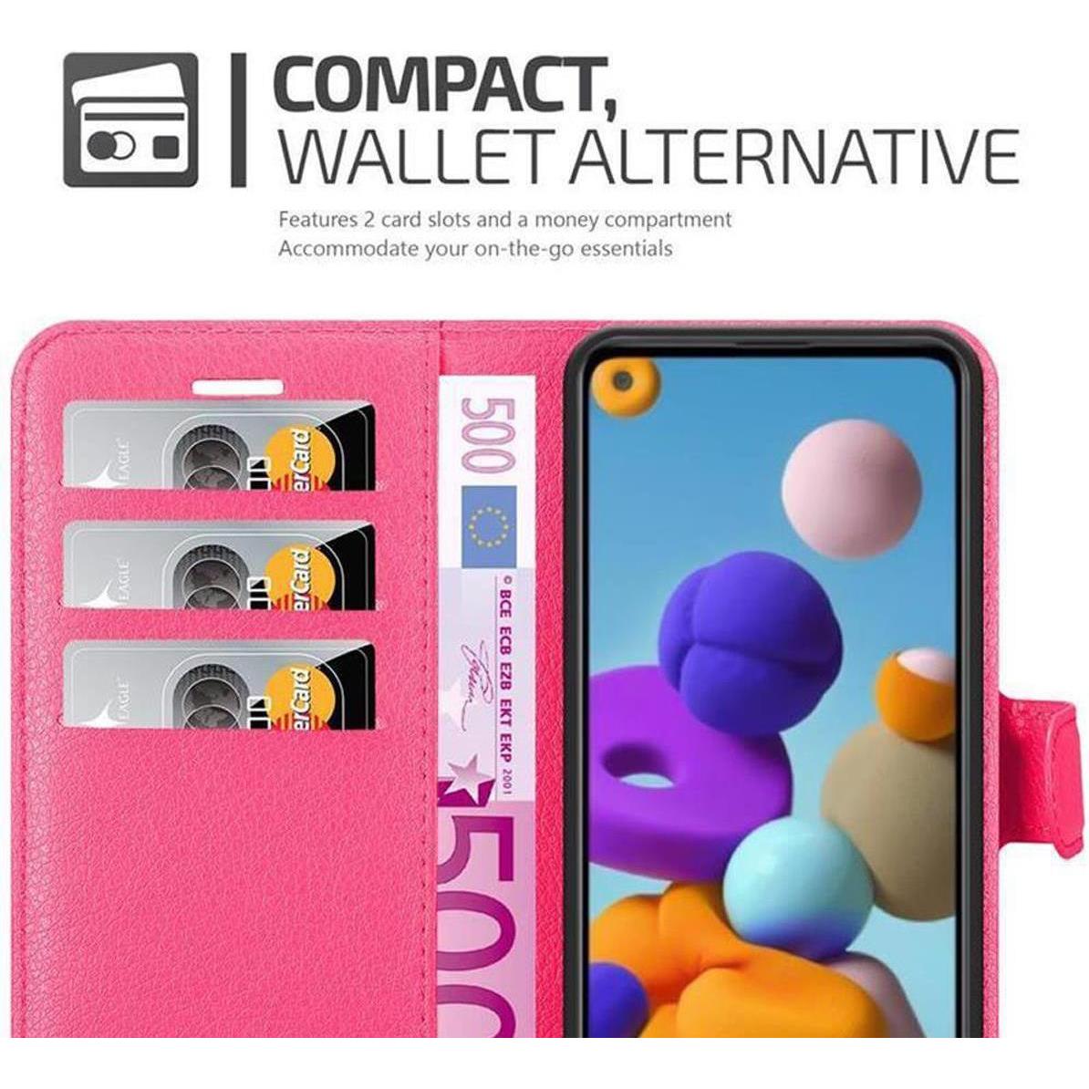 Thumbnail - Cadorabo Book mit Standfunktion Cover (Samsung Galaxy A21), Smartphone Hülle, Pink