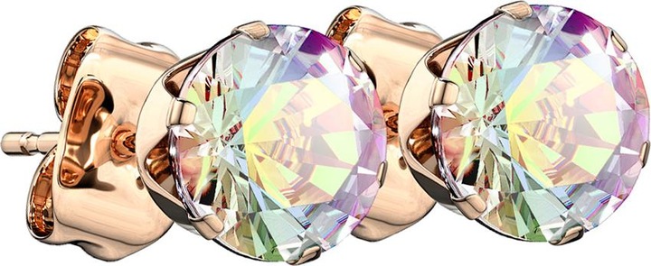 Immagine prodotto Star Piercing Orecchini a perno in oro rosa con cristallo rotondo multicolore (Acciaio chirurgico 316L, senza ottone)