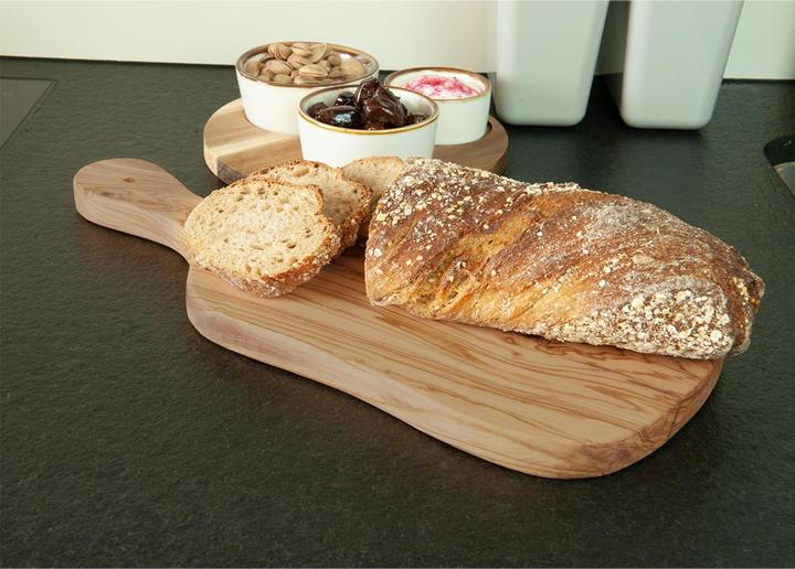 Actual product image Natura Punto Wooden board, cutting board irregular shape with handle, ca 39x18x2cm
