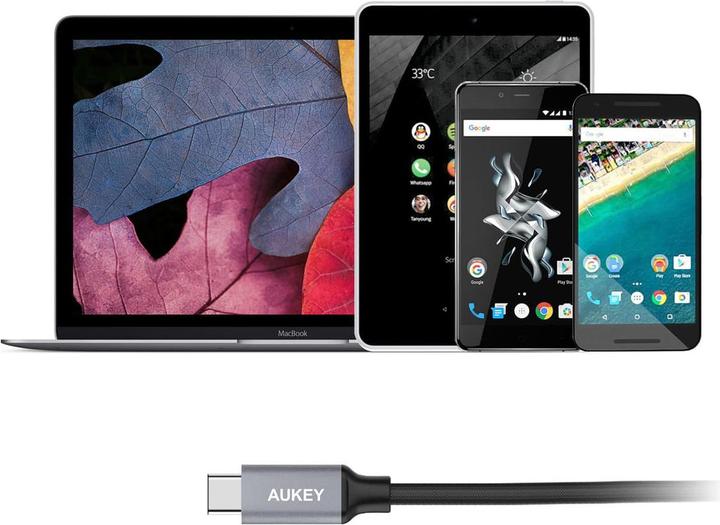 Produktbild Aukey USB A - USB Type-C Nylon (1 m, USB 3.0, 60 W)