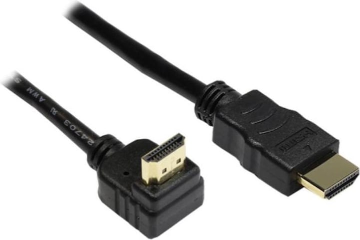 Actual product image Good Connections High-Speed HDMI Cable with Ethernet, 1m, Angled Plug (1 m, HDMI)