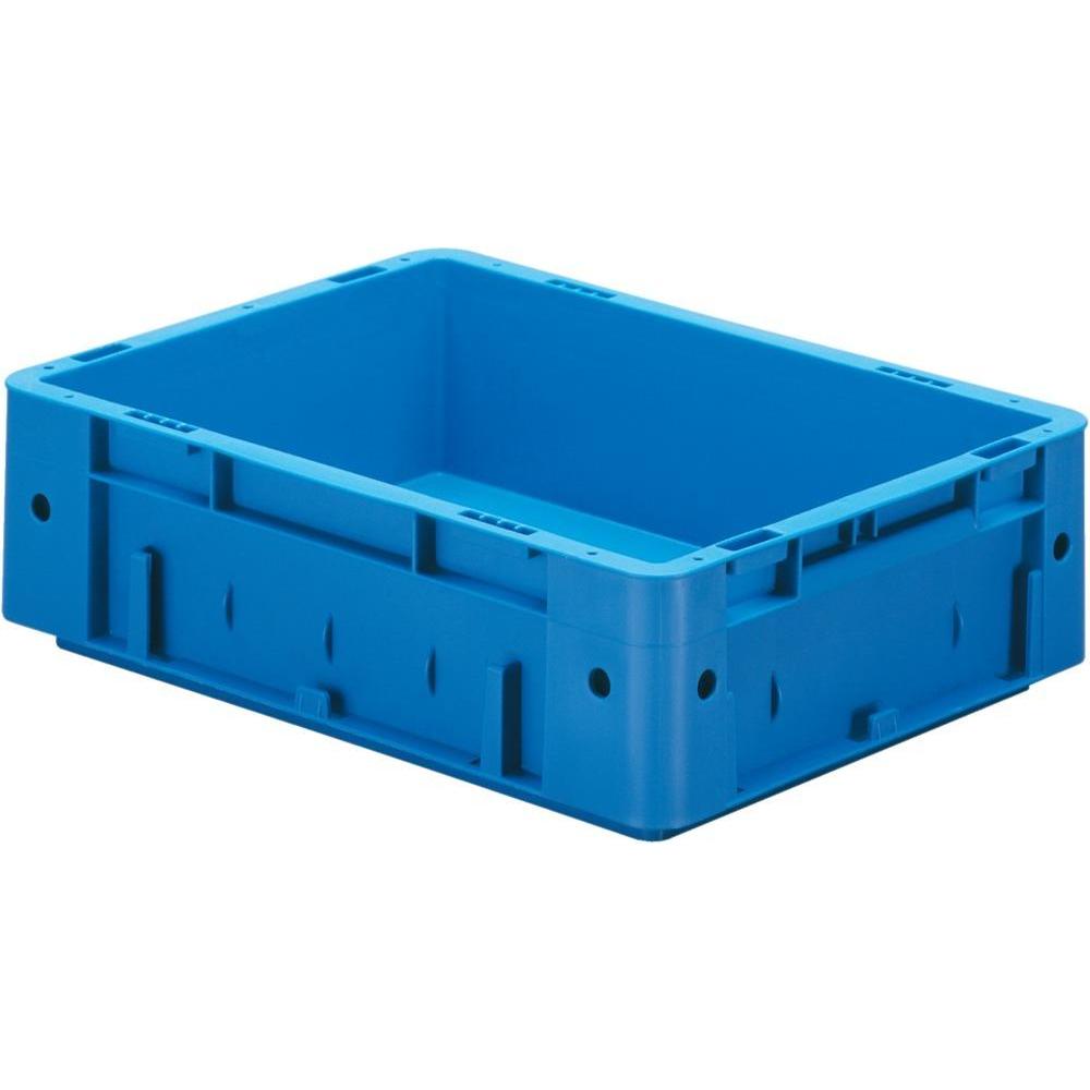 LA-KA-PE, Lagerbehälter, Transportstapelbehälter L400xB300xH210mm blau PP Schwerlast Durchfassgriff Seitenwände geschlos...