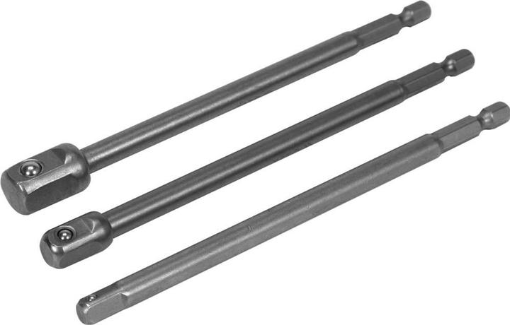 Produktbild Yato YT-04628 Sechskant-Stecknuss-Adapter-Set, 3 Stück, 1/2 Zoll, 3/8 Zoll, 1/4 Zoll, 150 mm lang (3/8", 1/4", 1/2")