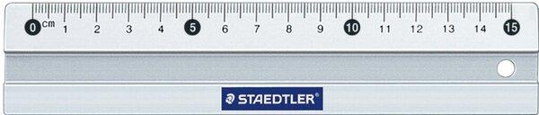 Image du produit Staedtler Règle en métal, en aluminium, longueur 150 mm Échelle en millimètres, graduation en relief, bord à (15 cm)