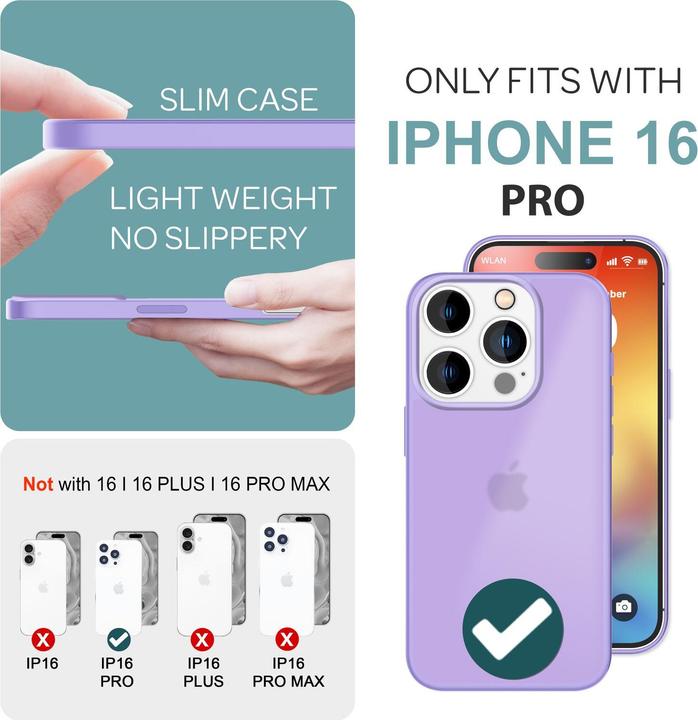 Actual product image Nalia Matte hybrid cover semi-transparent (Apple iPhone 16 Pro)