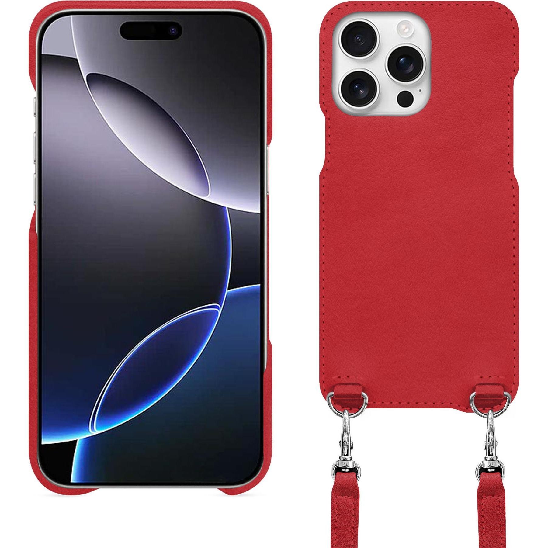 Thumbnail - Noreve Schutzhülle mit Schulterriemen Apple iPhone 16 Pro Max (Apple iPhone 16 Pro Max), Smartphone Hülle, Rot